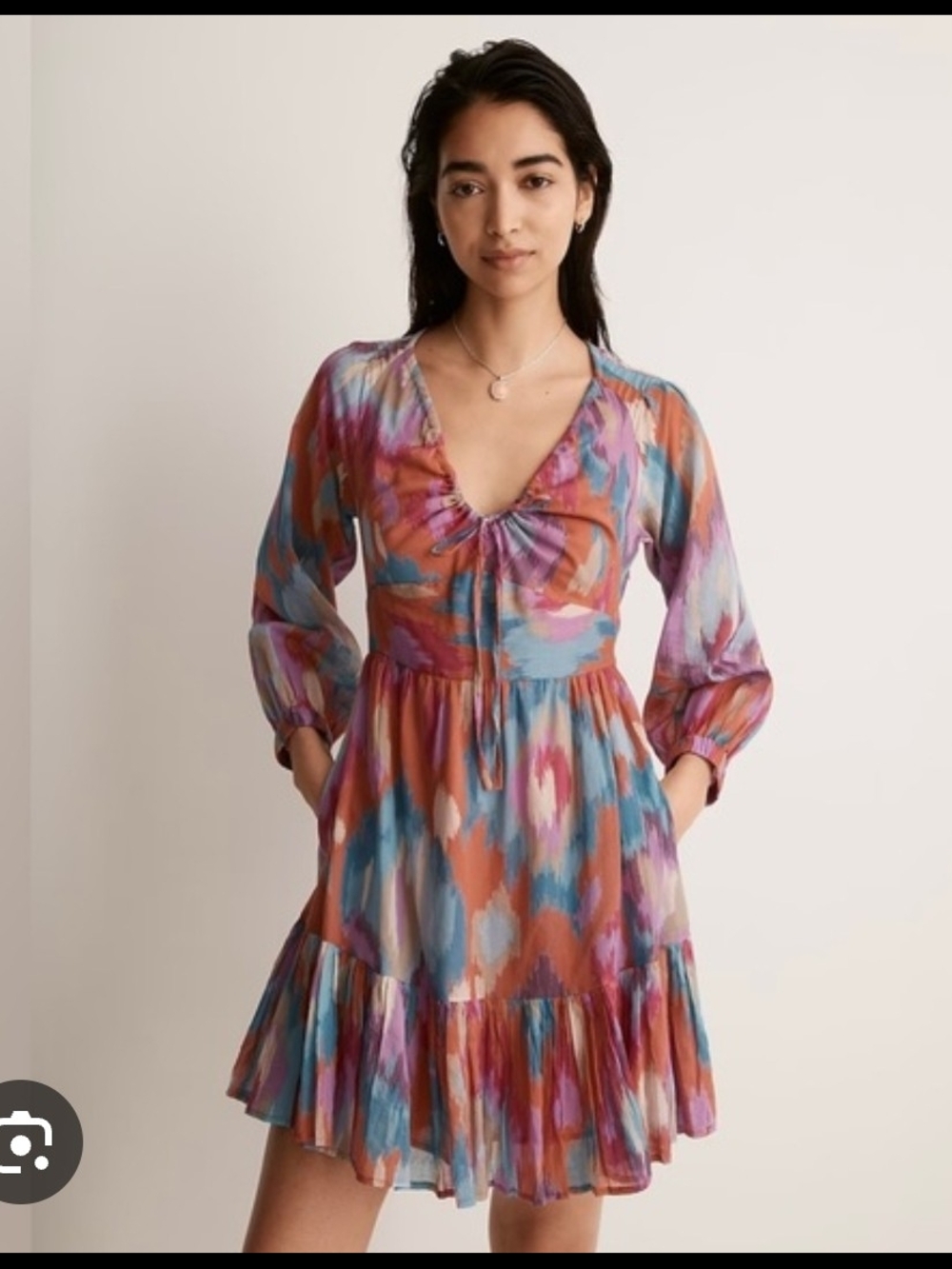 Madewell banjanan macaw dress in multicolored, size XS, is made from 100% cotton